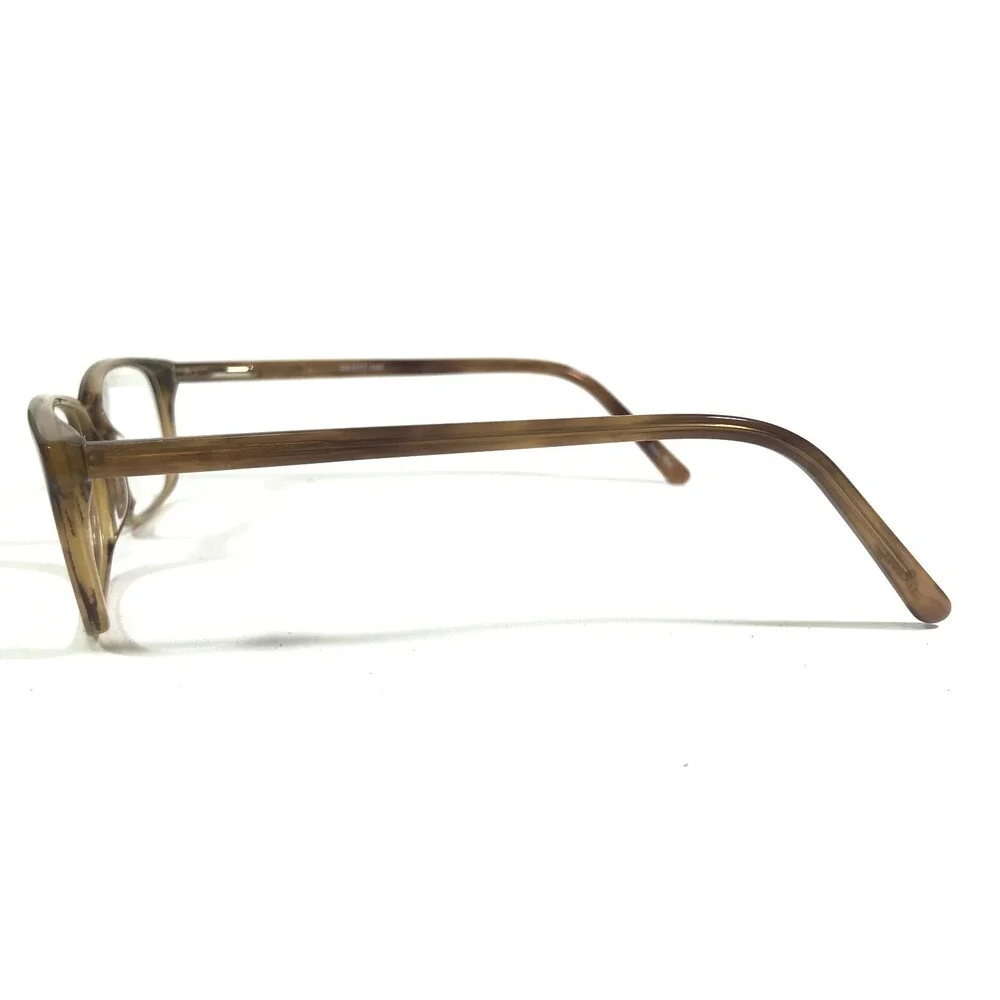 Elan 9307 Khaki Eyeglasses Frames Brown Horn Rectangular Full Rim 54-17-140